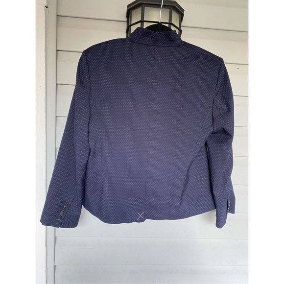 Ann Taylor NWOT Navy Blue White Dot Blazer Jacket, Size 8 - Picture 6 of 10